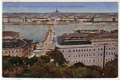 31164 Ak Budapest Donauansicht mit Kettenbrücke 1917