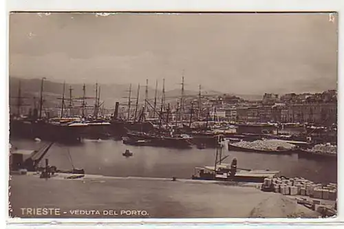 31163 Ak Trieste Italie Veduta del Porto 1919