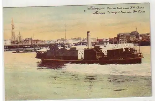 31130 Ak Antwerpen Belgique avec bateau à vapeur vers 1910