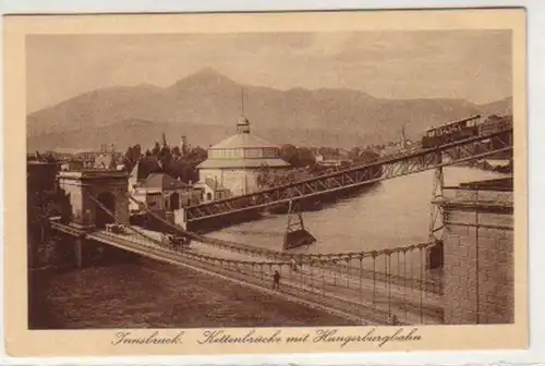 31073 Ak Innsbruck Pont de la chaîne avec Hungerburgbahn 1920