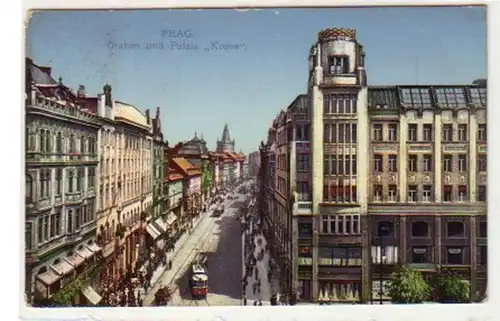 30999 Ak Prague Graben et Palais "Crone" vers 1910