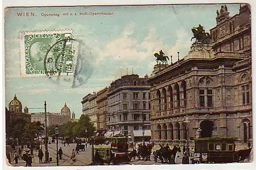 30968 Ak Wien Opernring avec K.K. Hoftheater 1910