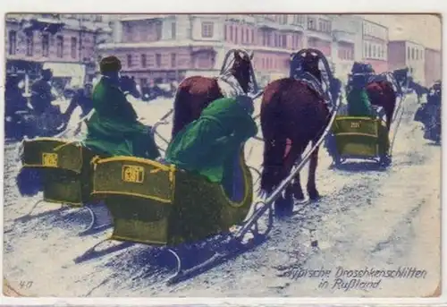 30949 Ak chariot typique de droschken en Russie 1917