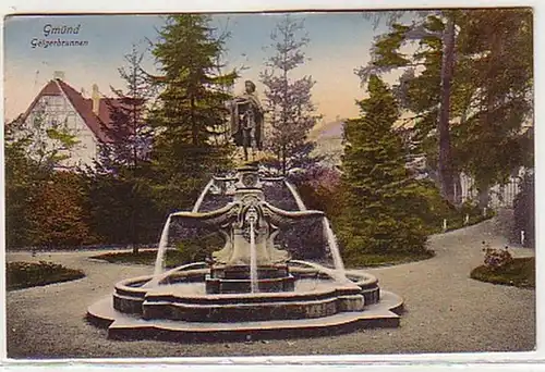 30939 Ak Gmünd Geigerbrunnen 1917