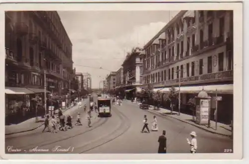 30931 Ak Cairo Avenue Fouad avec tram 1932