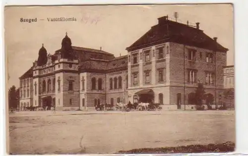 30894 Ak Szeged Hongrie Vasútállomás vers 1915