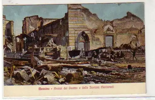 30875 Ak Messina zerstörte Kathedrale 1914