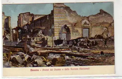 30875 Ak Messine détruit la cathédrale en 1914