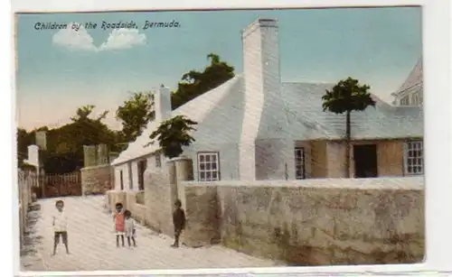 30803 Ak Bermuda Children by the Roadside um 1910