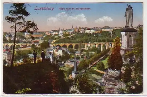 30763 Ak Luxemburg Blick vom St. Josephfelsen 1918