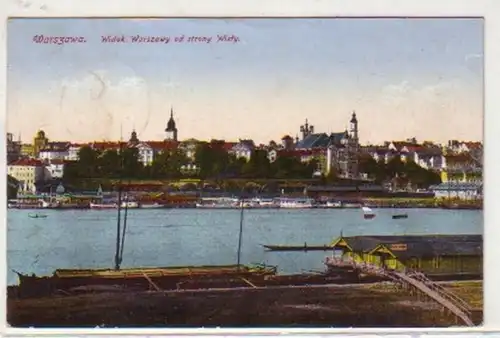 30760 Poste de terrain Ak Varsovie Vue Vistule 1915