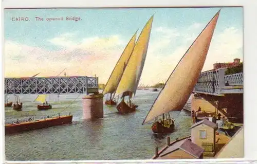 30750 Ak Cairo Kairo geöffnete Brücke um 1920