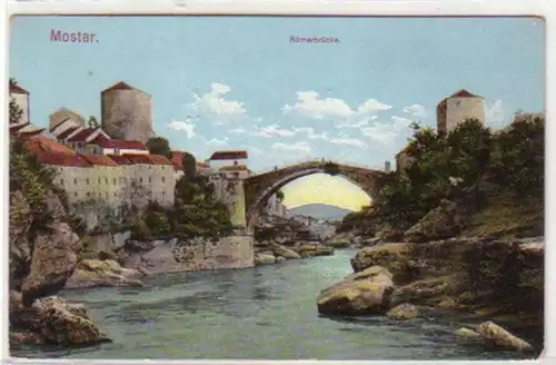 30730 Ak Mosat in Bosnien Römerbrücke um 1915