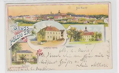 30727 Ak Lithographie Gruß aus Pölzig S.-A. 1902