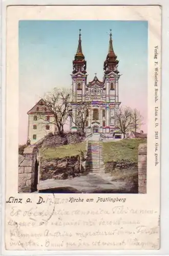 30689 Ak Linz a.D. Kirche am Pöstlingberg 1900