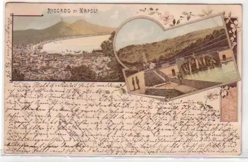 30664 Ak Lithographie Naples Ricordo di Napoli 1898