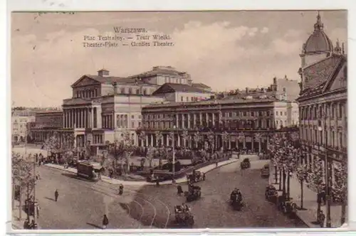 30659 Feldpost Ak Varsovie Theater Platz 1916