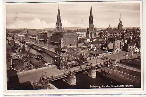 30657 Ak Duisburg au pont des cygnes vers 1940