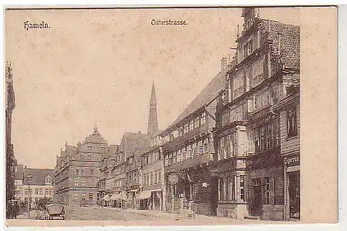 30595 Ak Hameln Pâques Street avec des magasins vers 1910