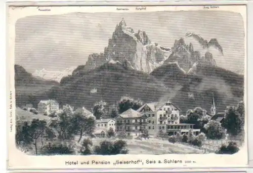 30586 Ak Seis a. Schlern Hotel "Seiserhof" um 1910