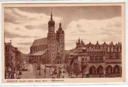 30539 Ak Krakow Polen Marienkirche um 1930