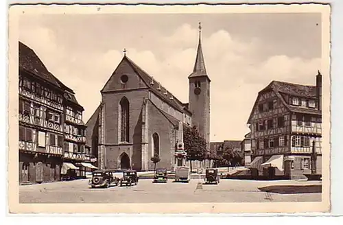 30538 Ak Mosbach marché avec l'Église évangélique 1951