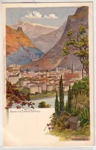 30510 Ak Lithographie Bolzano m.d. Château de Sarner vers 1910
