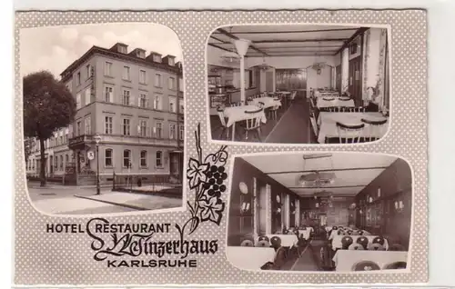 30509 Ak Karlsruhe Hotel Restaurant Winzerhaus 1962