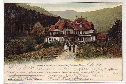 30507 Ak Hotel Murbach bei Gebweiler Alsace 1905