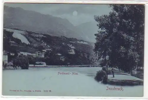 30502 Carte de la Lune Innsbruck Ferdinand Allee vers 1900