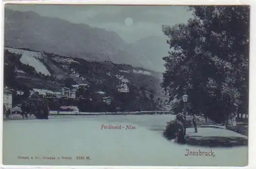 30491 Carte de clair de lune Innsbruck Ferdinand Allee vers 1900