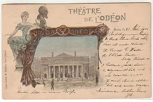 30470 Ak Paris Theatre de L'Odeon 1901