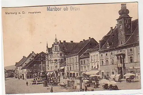 30393 Ak Marburg sur la place principale de la Drau 1921