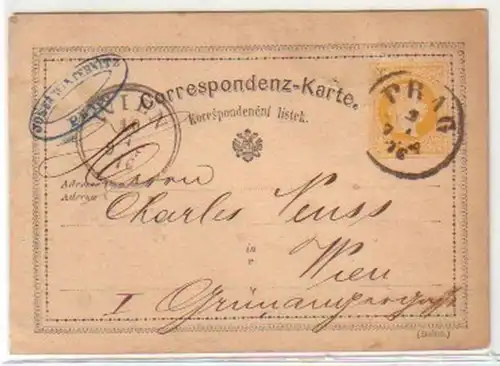 30367 Carte postale Autriche Vienne Prague 1876