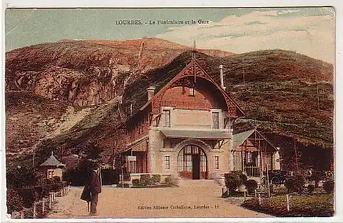 30332 Ak Lourdes Le Funiculaire et la Gare vers 1915