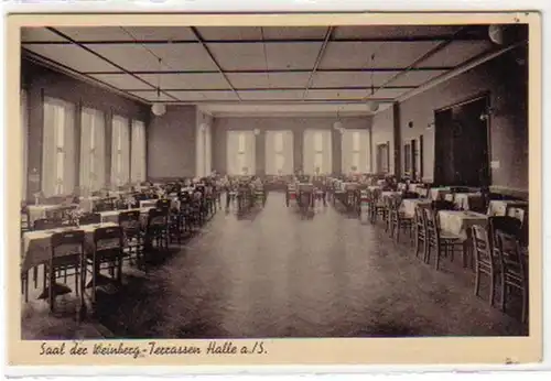 30303 Ak Halle a.S. Vignoble Terrasses Café vers 1940
