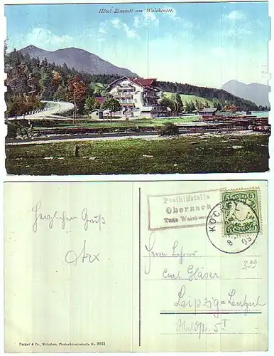 30288 Ak Hotel Einsiedl am Walchensee 1909