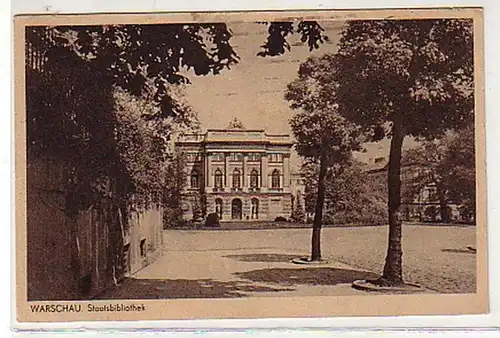 30275 Ak Varsovie Bibliothèque nationale 1943