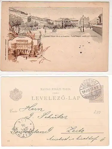 30242 Ak Lithographie Budapest Académie 1896