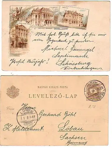 30240 Ak Lithographie Budapest Théâtre 1897
