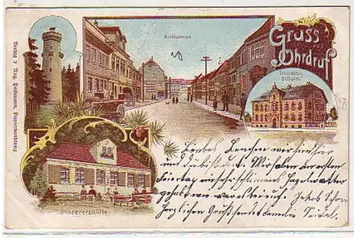 30234 Ak Lithographie Gruß aus Ohrdruf Schule 1910