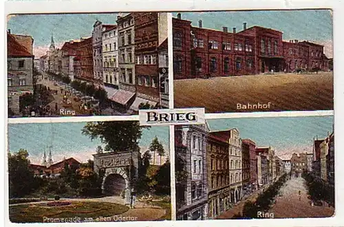 30187 Mehrbild Ak Brieg Schlesien Bahnhof usw. 1922