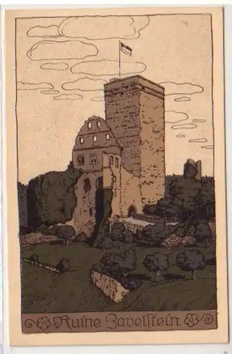 30168 Artiste Ak Ruine Zavelstein vers 1925