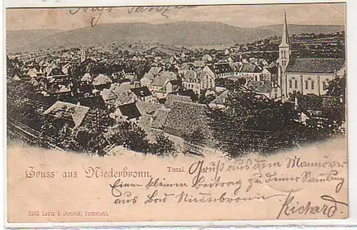 30158 Ak Gruß aus Niederbronn Totalansicht 1898