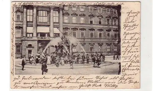 30156 Ak Berlin kgl. Schloß mit Begas Brunnen 1904