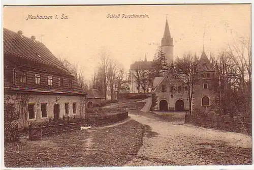 30138 Ak Neuhausen in Sachsen Schloß Purschenstein 1925