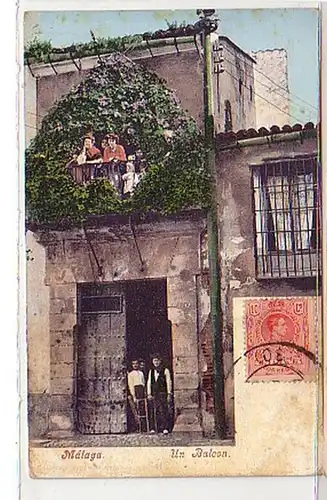 30136 Ak Malaga Spanien Un Balcon um 1910