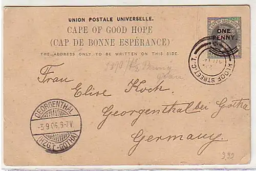 30116 Ganzsachen Postkarte Kap der guten Hoffnung 1906