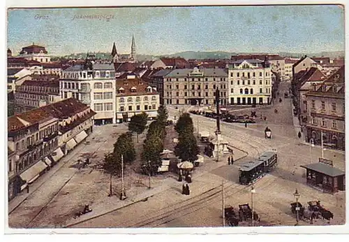 30101 Ak Graz Jakominiplatz Totalansicht 1909