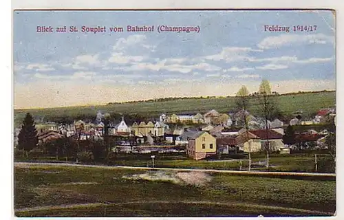 30081 Feldpost Ak Blick auf St. Souplet vom Bahnhof 1917